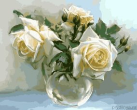 Картина по номерам Белые розы 