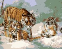 Дикие кошки в снегу