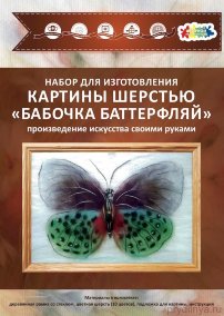 Набор для создания картины из шерсти Бабочка &quot;Баттерфляй&quot; 