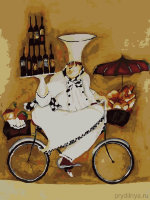 Картина по номерам Повар на велосипеде