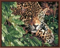 Картины по номерам Леопард в кустах