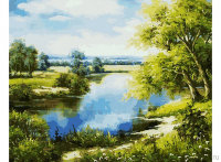 Картины по номерам Белоснежка Лесное озеро 40х50 см